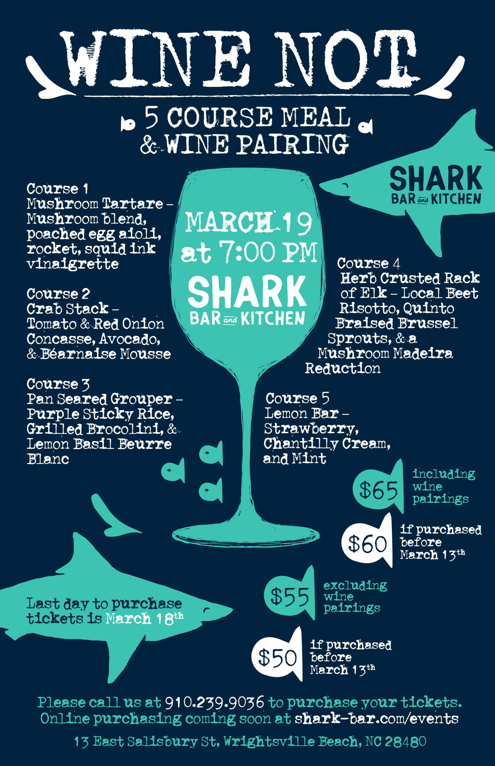 Wine Dinner at Shark Bar